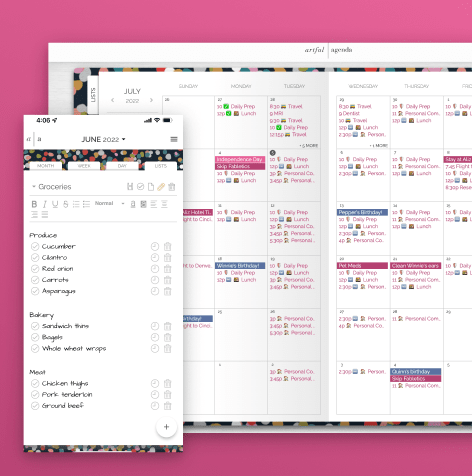 Screenshot of Artful Agenda