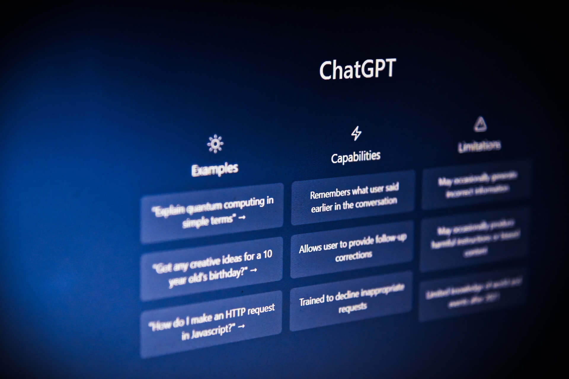 ChatGPT home screen
