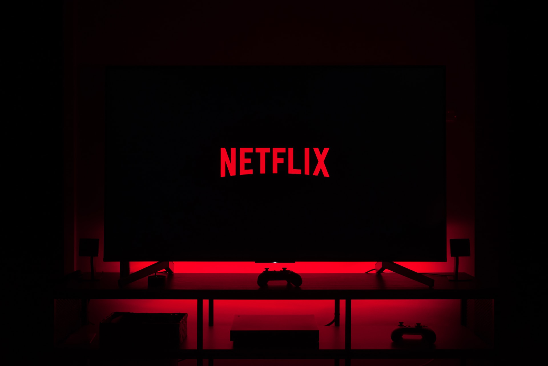 Television showing the Netflix logo