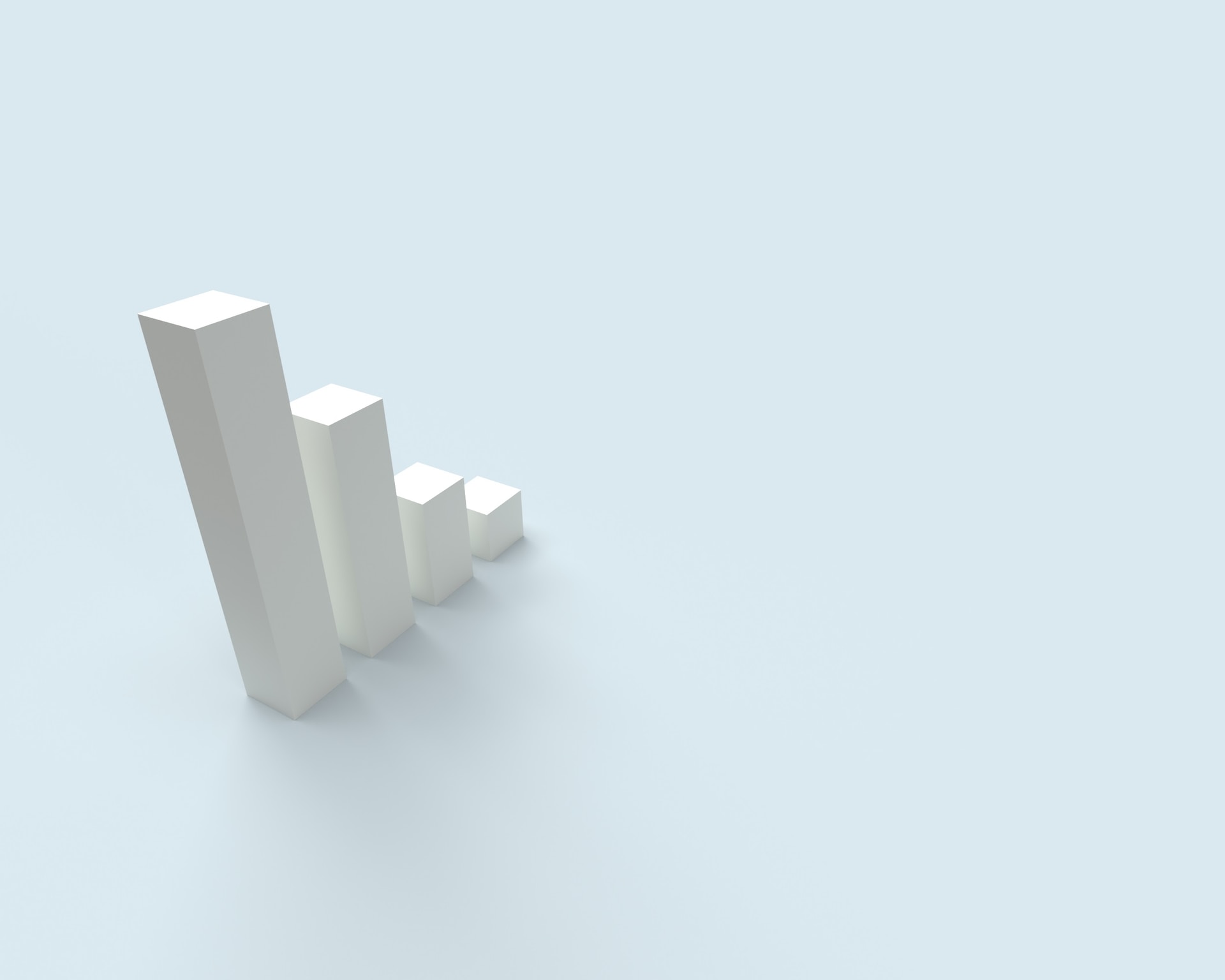 A 3D rendering of a bar chart.