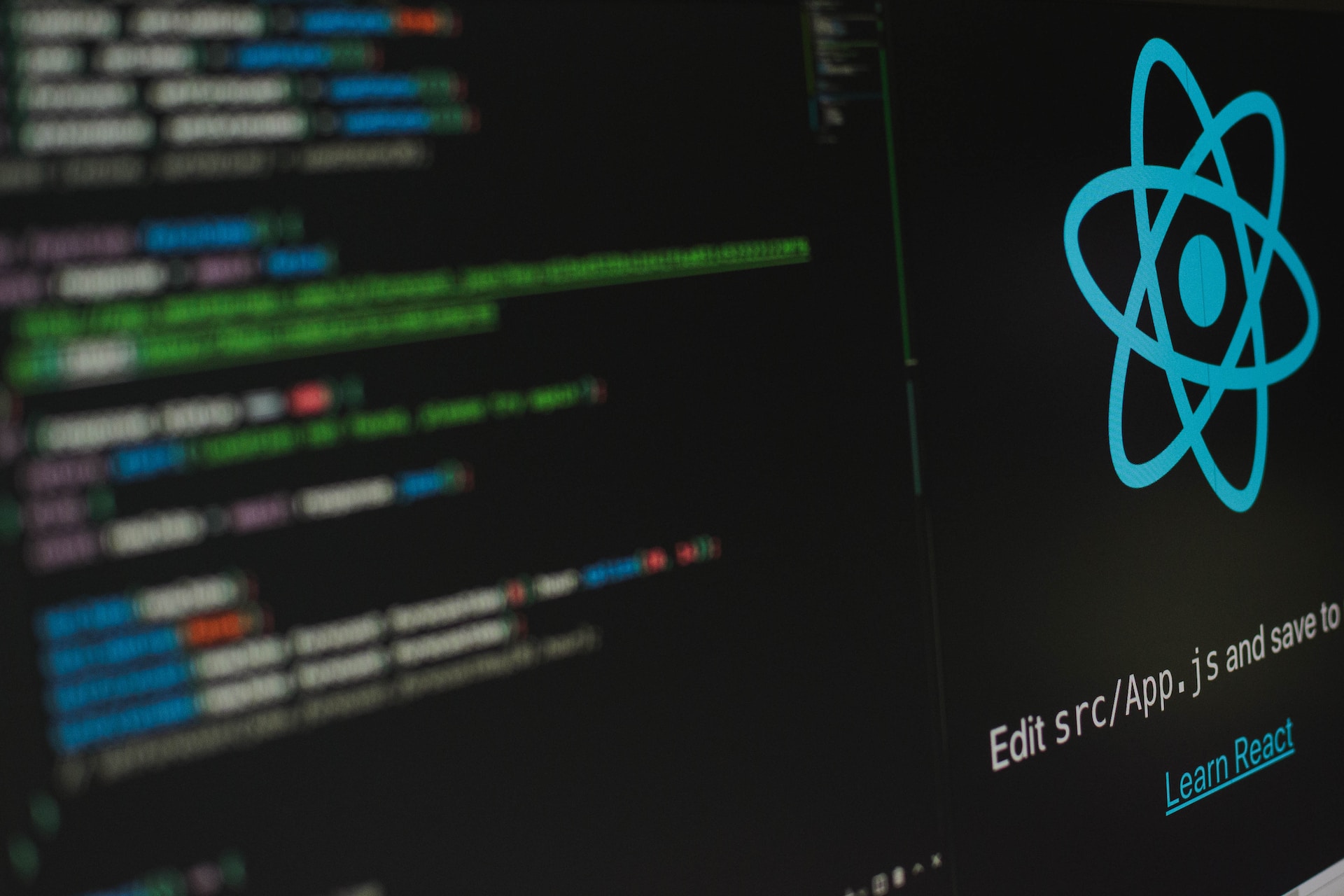 Code on a computer monitor for a React app