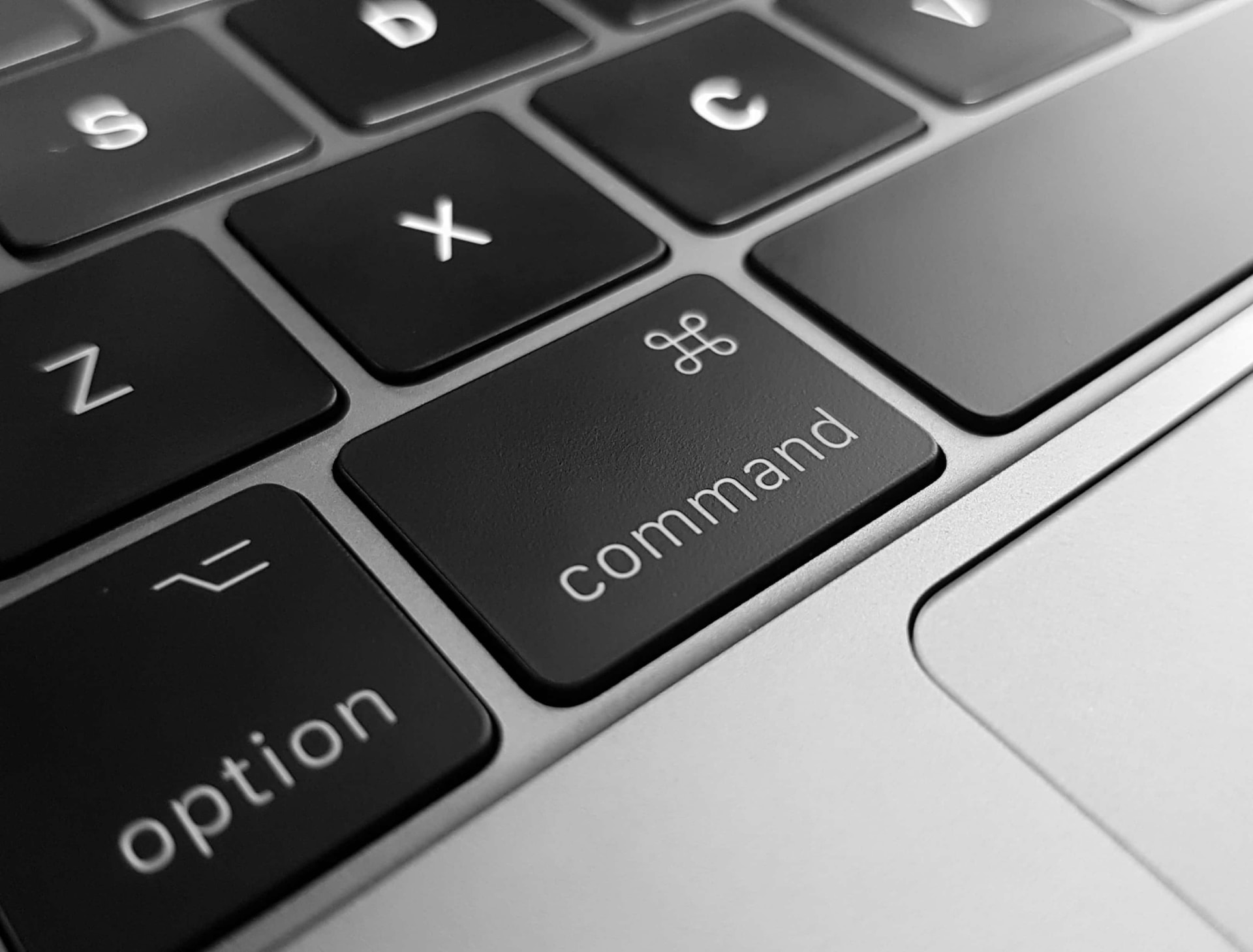 Close-up of a MacBook keyboard
