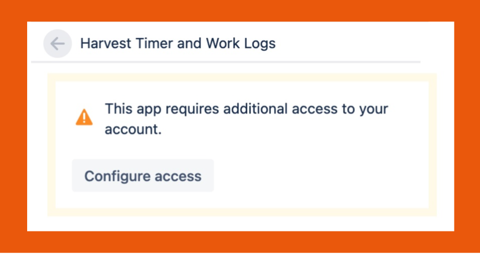 Screenshot showing the start of the app authorization flow